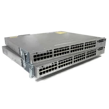 Lot of 2 Cisco WS-C3850-48U-S 48-Port GbE UPoE Switch w/ 1x 1100WAC PSU