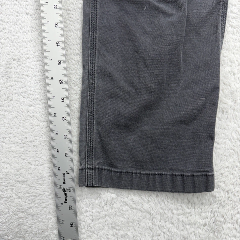 Pantalones de trabajo Carhartt resistentes flexibles calce relajado utilitarios para hombre 30x34 gris lona Foto 4 de 4