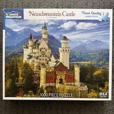 White Mountain Neuschwanstein Castle 1000 Piece Jigsaw Larger Piece Puzzle EUC