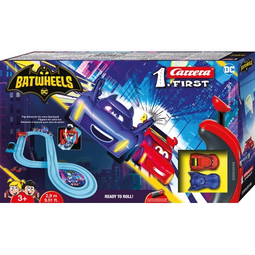 Carrera FIRST 63048 Batwheels pour enfant avec piste de 2.4m bleu