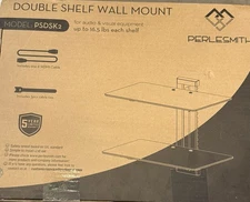 Perlesmith PSDSK2 Double Shelf Wall Mount for Audio Visual Equipment