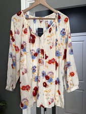 Lucky Brand Long Sleeve Floral Blouse With Buttons Size 1X NWT