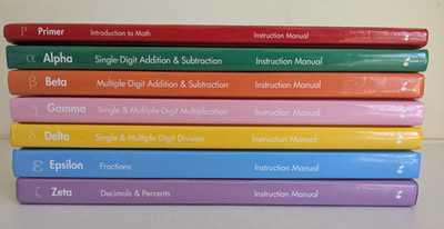 Math-U-See Instruction Manuals Lot 7 Primer Alpha Beta Gamma Delta Epsilon Zeta