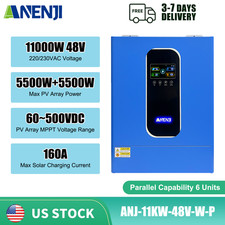 11KW 48V Hybrid Solar Inverter Parallel 230Vac On/Off Grid Dual 2 MPPT 160A WIFI