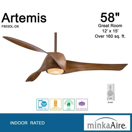 MinkaAire Artemis LED Artemis 58" 3 Blade LED Indoor Ceiling Fan - Picture 9 of 15