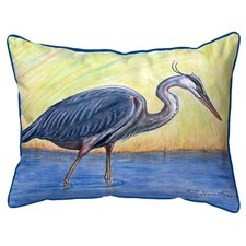 Betsy Drake Blue Heron Small Indoor Outdoor Pillow 11x14