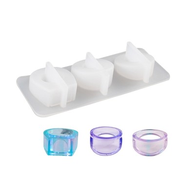 Epoxy Resin Ring Molds Set of 3 Linked Silicone Cavities for Jewelry Making