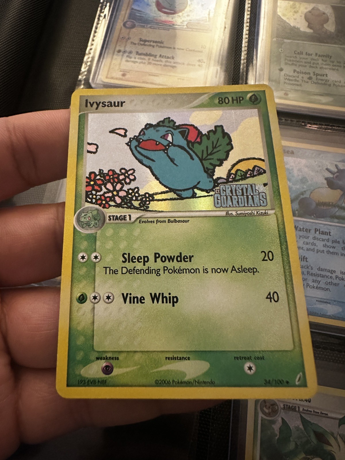Ivysaur  35/100 Crystal Guardians Reverse Holo Stamped NM