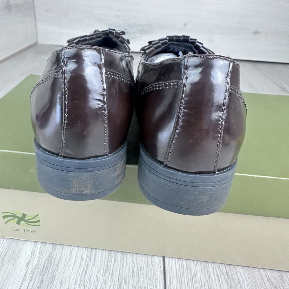 Hotter Shipley Brown Leather Tassel Fringed Loafers Shoes Mod/Ska Size UK 3 - Image 3 of 4