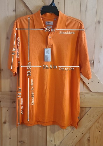 Polo sportiva Callaway Golf manica corta arancione cotone pettinato uomo nuova con etichetta taglia large - Foto 9 di 9
