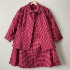 Vintage Vogue Paris Original Skirt Jacket Suit Checks Womens 36 38 Wool 1960s