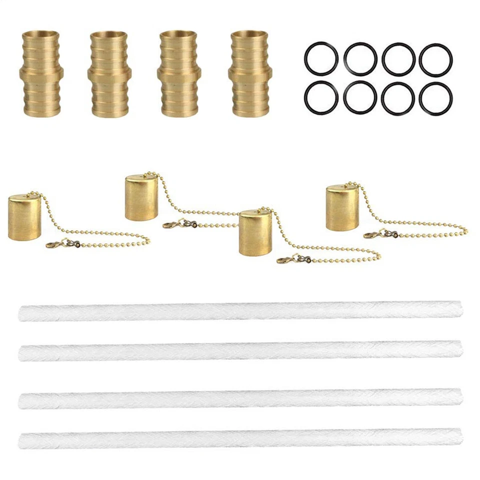 Kit de antorcha Tiki para botella de vino paquete de 4 luces incluye tapas de soporte de mechas de larga vida Foto 3 de 4