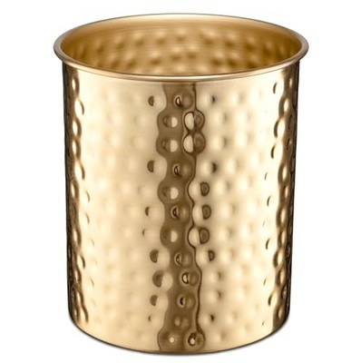Monarch Abode Kitchen Utensil Holder   Hand Hammered Metal Brushed Gold Utens...