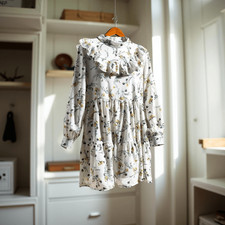 Nasty Gal Spring Floral  Ruffed Mini Prairie Dress Size Small