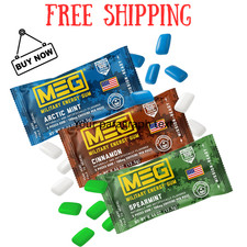 MEG Gum - Military Energy Gum 100mg of Caffeine Per Piece - 15 piece Sample Pa