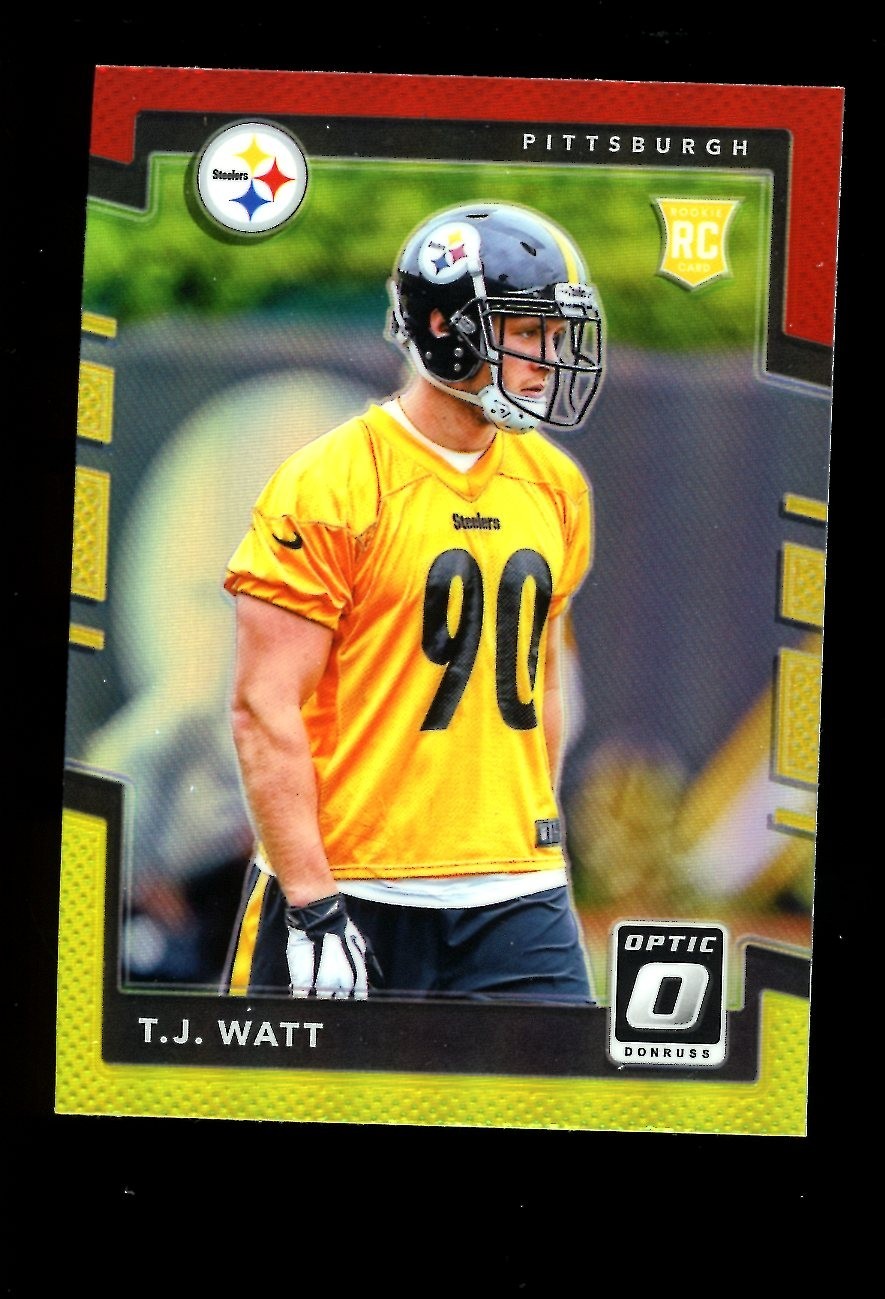 2017 Donruss Optic #122 T.J. Watt Steelers RC Rookie Card Red Yellow Holo QTY