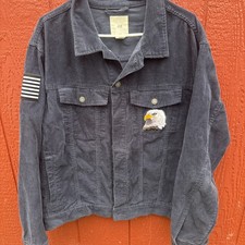 H&M Corduroy Chore Coat Mens XL Navy Blue custom