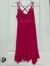 Free People Adella lace slip dress Pink