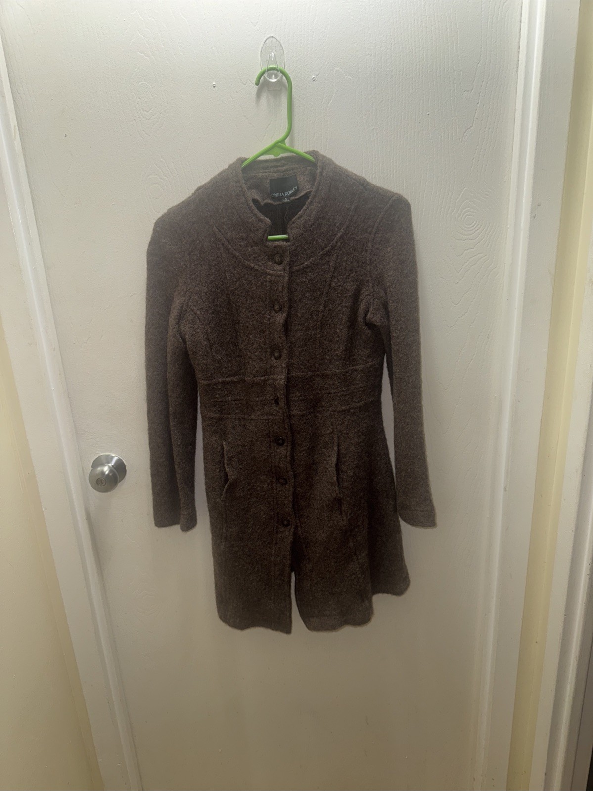 Cynthia Rowley Brown 100% Wool Jacket Size Small Button Front