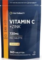 Vitamin C 700Mg + Zink 20Mg – 365 Tabletten – Vegan – Jahresvorrat – Hochdosiert