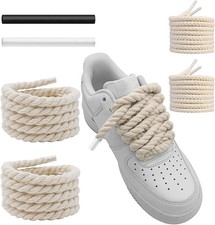 UamGlsob 2/5'' 10mm Thick Rope Shoe Laces for Air Force 1, 2/5" 10mm , Beige