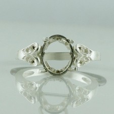 925 Sterling Silver 8x10mm Oval Semi Mount Solitaire Ring For Engagement Ring
