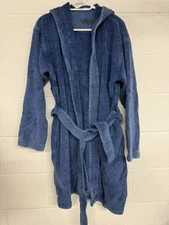 Vossen Bath Robe Mens Medium Blue Lounge Gown Unisex Factory Seconds  N116