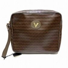 Valentino V Motif Pvc Clutch Bag Men Brown One Size
