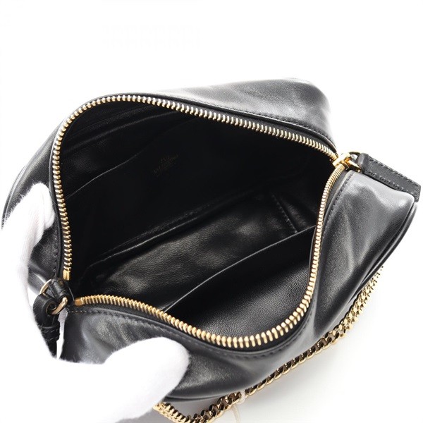 Valentino Garavani V Handbag Leather Black Women Used Authentic thumbnail 3