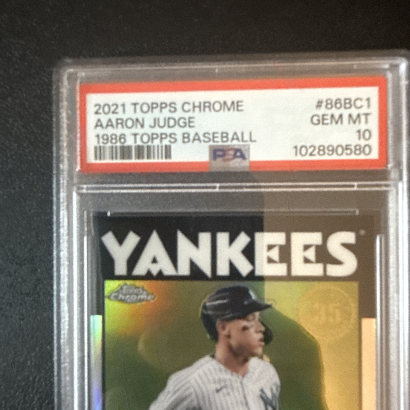 2021 TOPPS CHROME 1986 TOPPS BASEBALL #86BC1 AARON JUDGE PSA 10 view 3