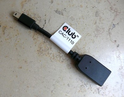 Club3D CAC-1110 UltraAV Mini DisplayPort auf DisplayPort Adapterkabel Schwarz