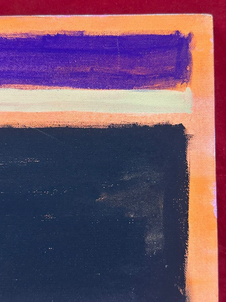 Pintura a óleo sobre tela MARK ROTHKO, vintage carimbada assinada - Imagem 4 de 4
