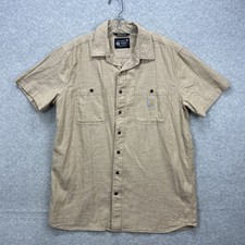 Carhartt Shirt Mens Large Tan Brown Rugged Flex Relaxed Fit Short Sleeve Work