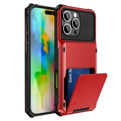 For iPhone 17 Pro Max Air 16 15 14 13 12 11 Back Card Slots Heavy Duty PhoneCase