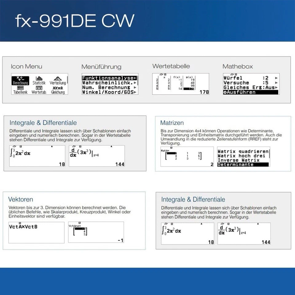 CASIO FX-991DECW ClassWiz technisch wissenschaftlicher Taschenrechner - Bild 4 von 4