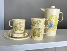 Mattel 1983 Barbie Doll 8 Piece Non-Complete Dish Set Chilton Globe Aluminum