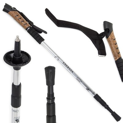 Nordic Walking Stock 1 Stück Teleskop 64-135cm Alu Antischock Korkgriff