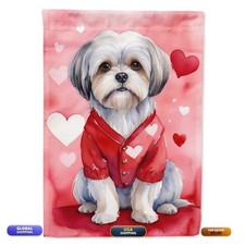 Caroline's Treasures DAC5384CHF Lhasa Apso My Valentine House Flag Large