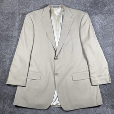 Oscar De La Renta Men's 100 Silk Sport Coat Jacket Blazer Beige Size 46L