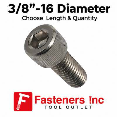 3/8''-16 Socket Head Cap Screws Allen Hex Drive Stainless Steel Bolts All Lengths