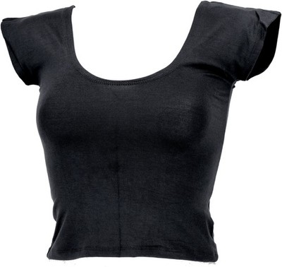 Bauchfreies Goa Psytrance Pixi Shirt, Choli Top - schwarz