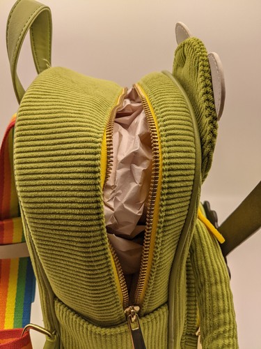 Her Universe Disney Kermit the Frog w/ Banjo Mini Corduroy Backpack Muppets NWT - Picture 9 of 9