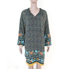 Vintage Boho Festival Summer Midi Dress Floral Sundress Bohemian Dress Medium