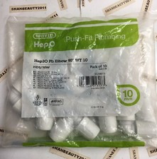 Image of 10 pack Hep2O Half inch 1/2" 90° degree Elbow Bend HD5/5W Pushfit IMPERIAL Irish