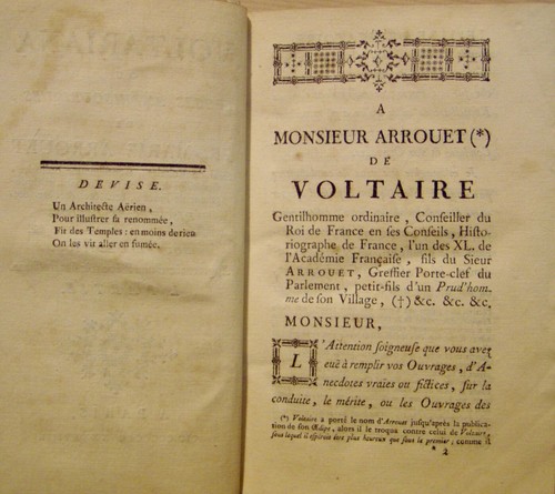 VOLTARIANE OU ELOGE AMPPHIGOURIQUES DE MARIE ARROUET - LA MALEBOSSE - 1749 - Picture 5 of 11
