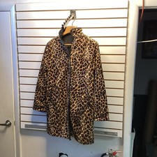 Vintage Fur Coat Leopard Cheetah Color Mixed Reversible Pockets Warm Spots Neat