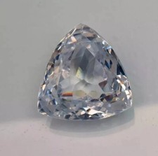 Zircon Trillion Huge Cut Natural 49-50 Ct Certified White Color Loose Gemstone