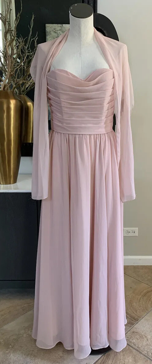 angelina faccenda morilee women 10 blush chiffon evening gown bridesmaid U