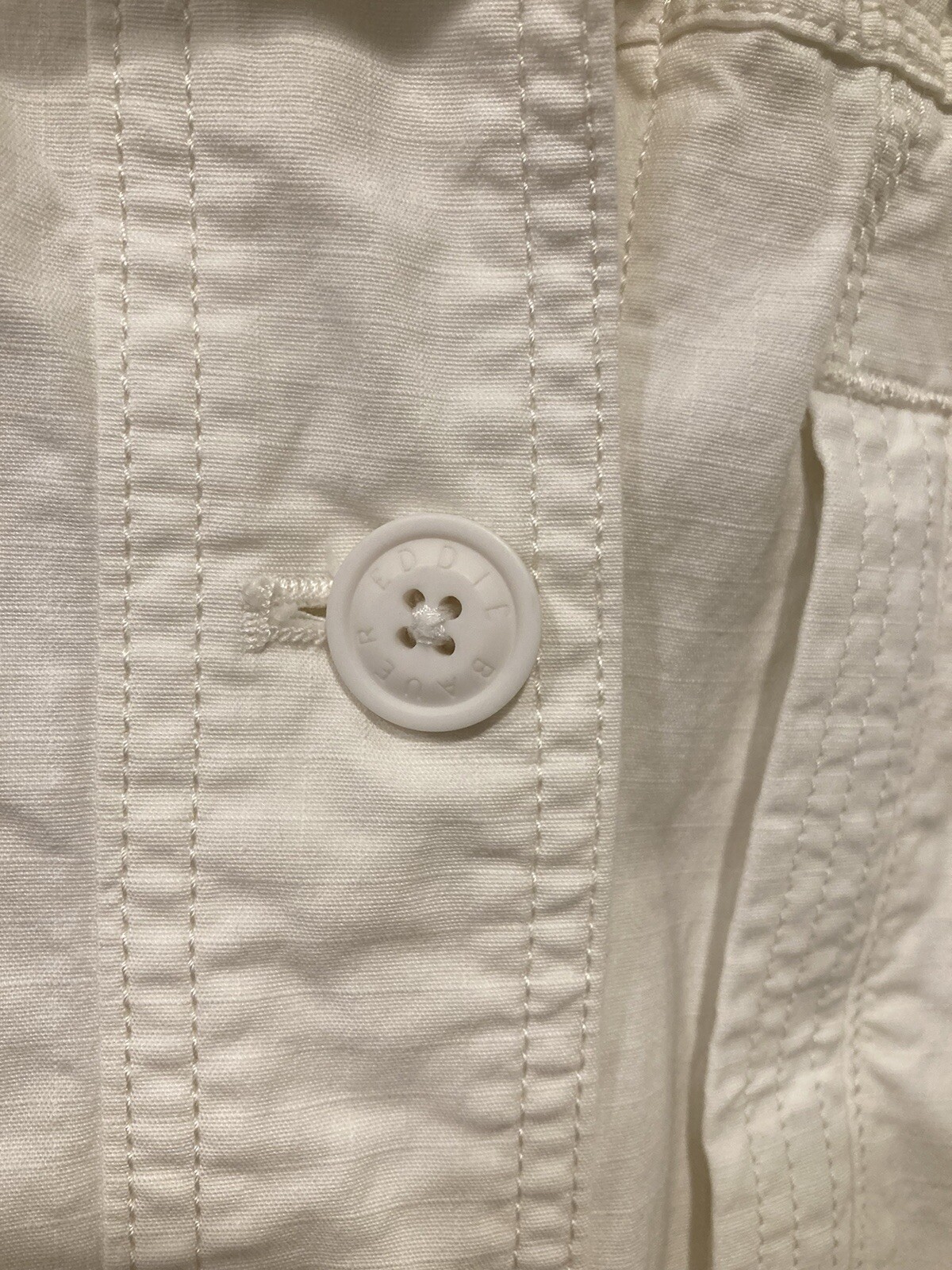 Eddie Bauer Solid White Jacket Classic Button Up … - image 6