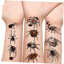 Halloween Spider Temporary Tattoos, 12 Sheets Halloween Tattoos 3D Spider
